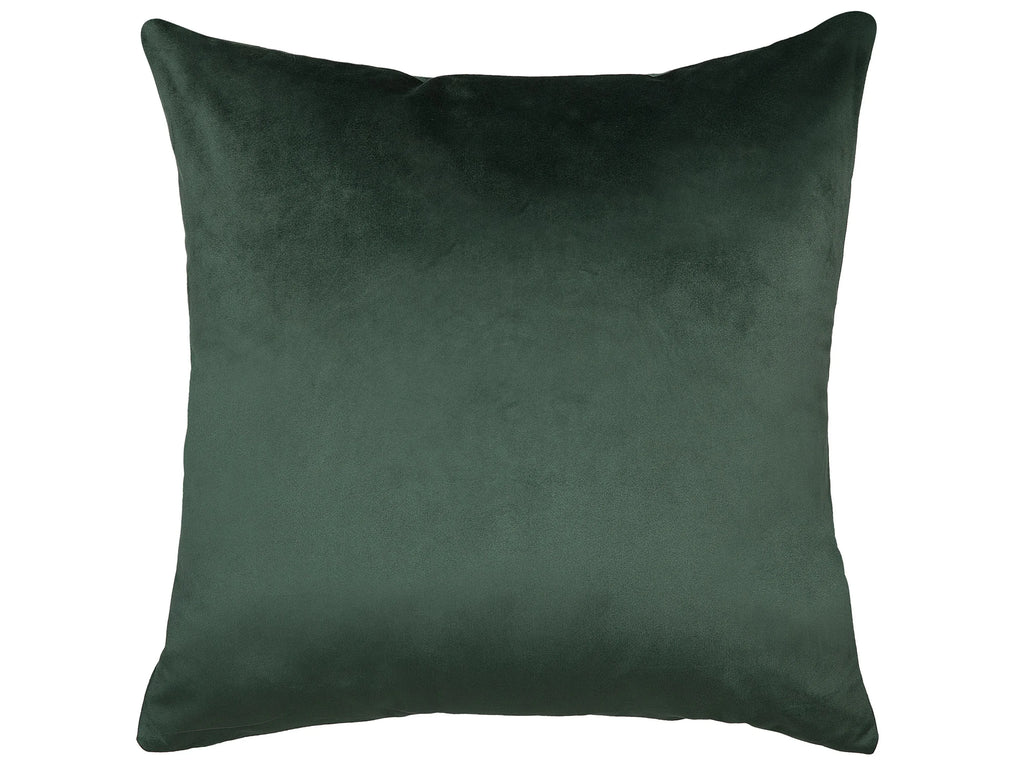 Lot de 2 coussins Velours 45 x 45 cm Vert foncé Motif végétal