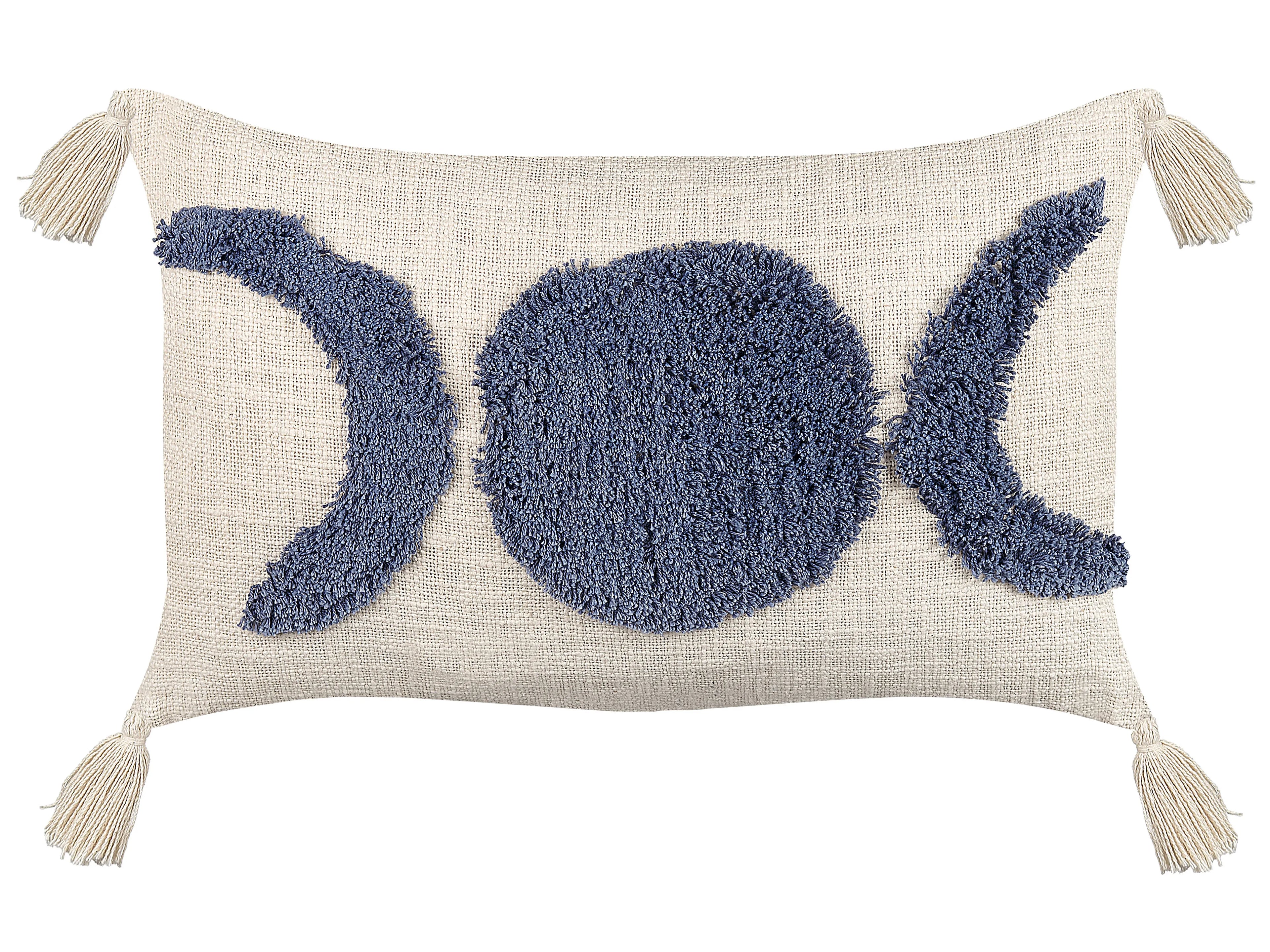 Cuscino decorativo LUPINUS Cotone 55 x 35 cm Beige chiaro Trama geometrica