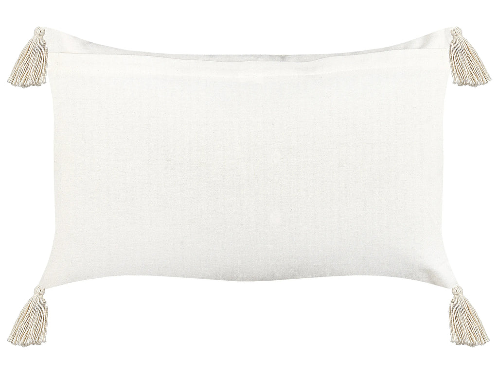 Coussin décoratif Coton 55 x 35 cm Beige clair Motif géométrique