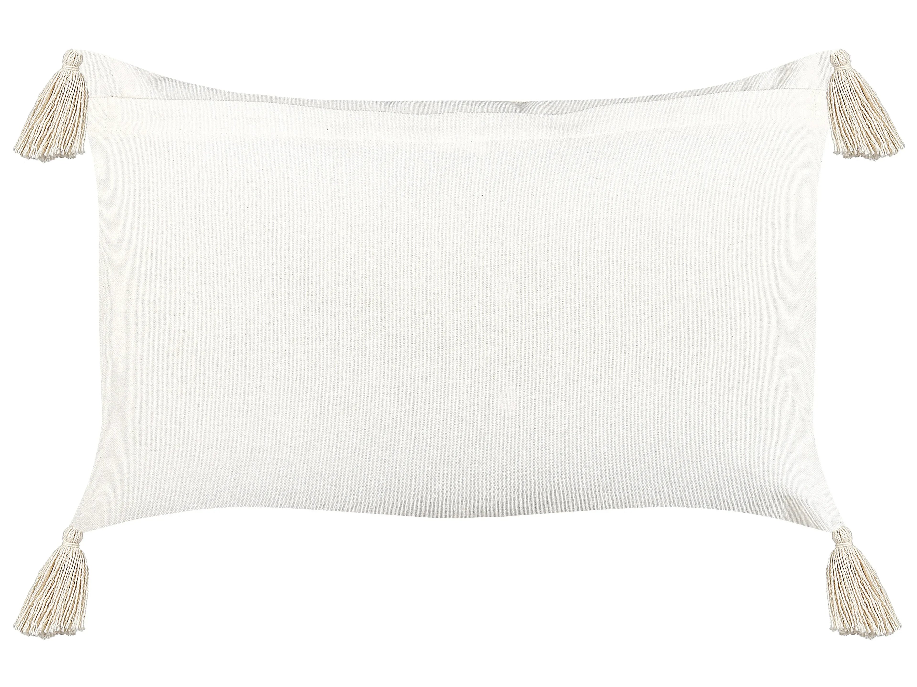 Coussin décoratif Coton 55 x 35 cm Beige clair Motif géométrique