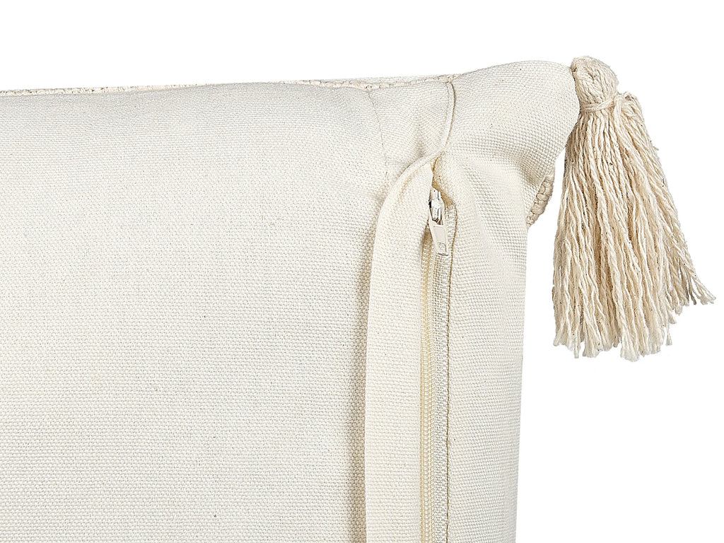 Coussin décoratif Coton 55 x 35 cm Beige clair Motif géométrique