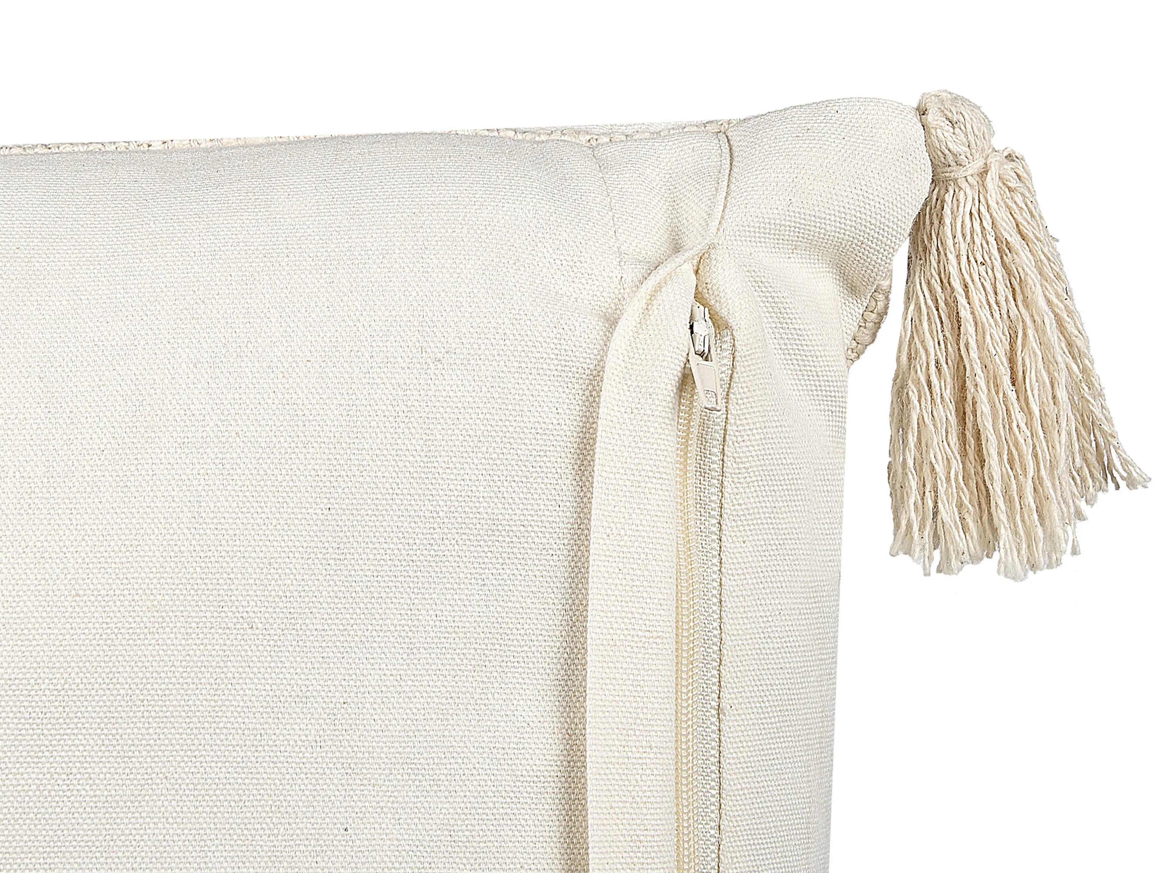 Coussin décoratif Coton 55 x 35 cm Beige clair Motif géométrique