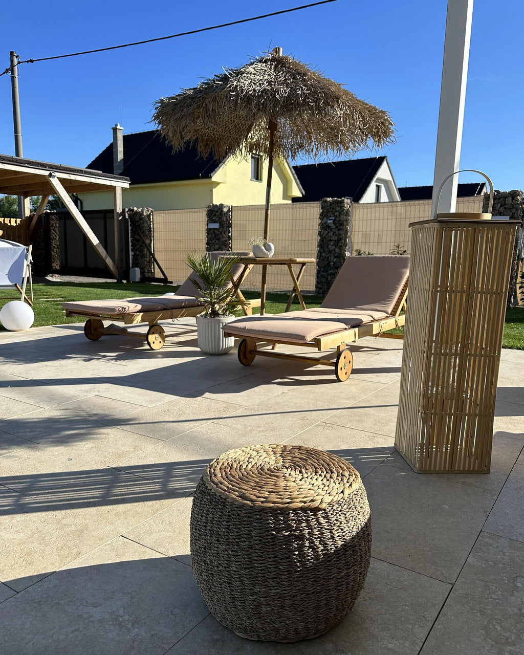 Pouf Algues marines Beige