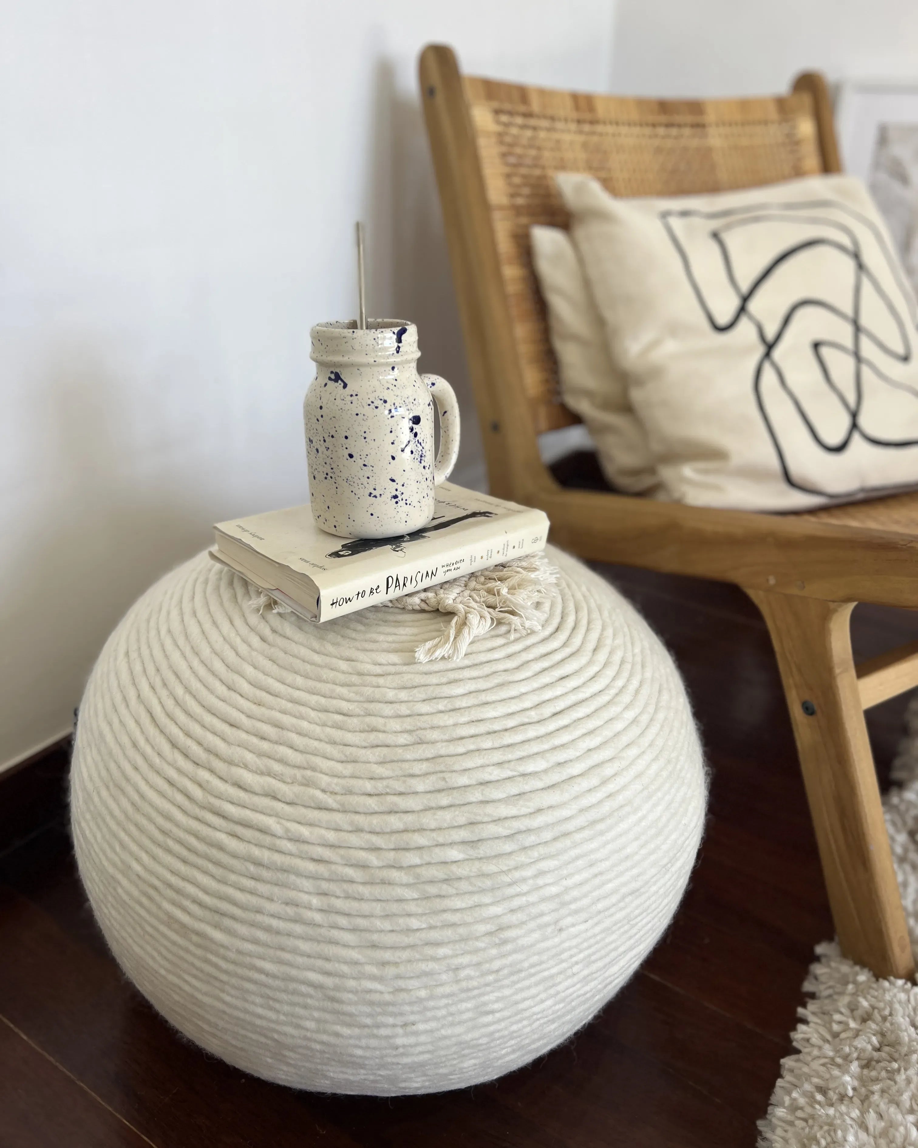 Pouf Lana Bianco