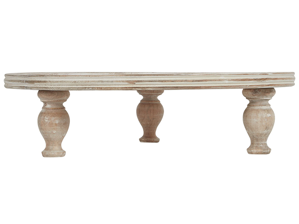 Présentoir à gâteau en bois de manguier marron clair 46x13 cm – Finition vernie, Fait à la main