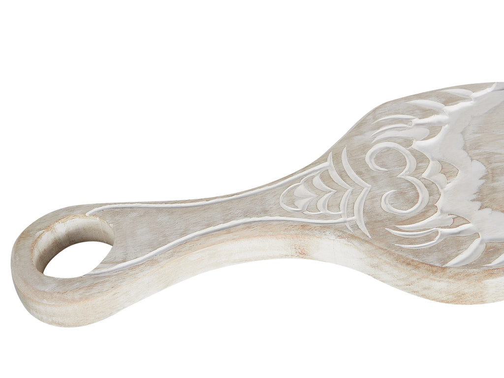 Plateau de service en bois de manguier marron clair 62x14 cm – Fait à la main, Style naturel
