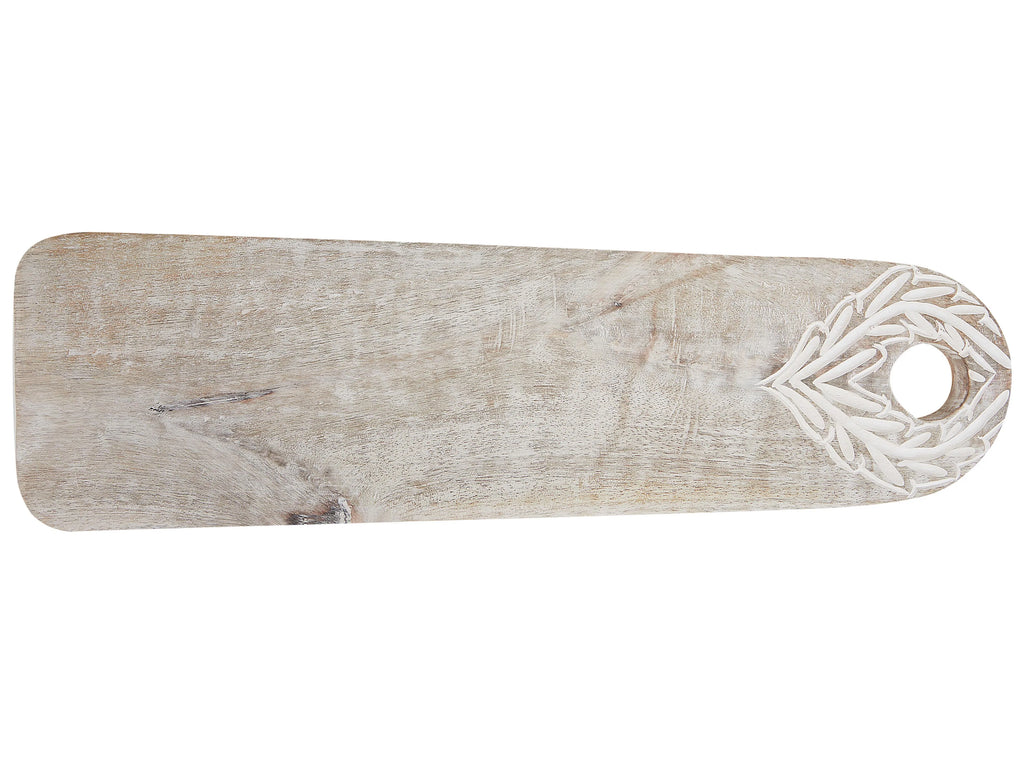 Plateau de service en bois de manguier marron clair 41x12 cm – Fait main, Style naturel