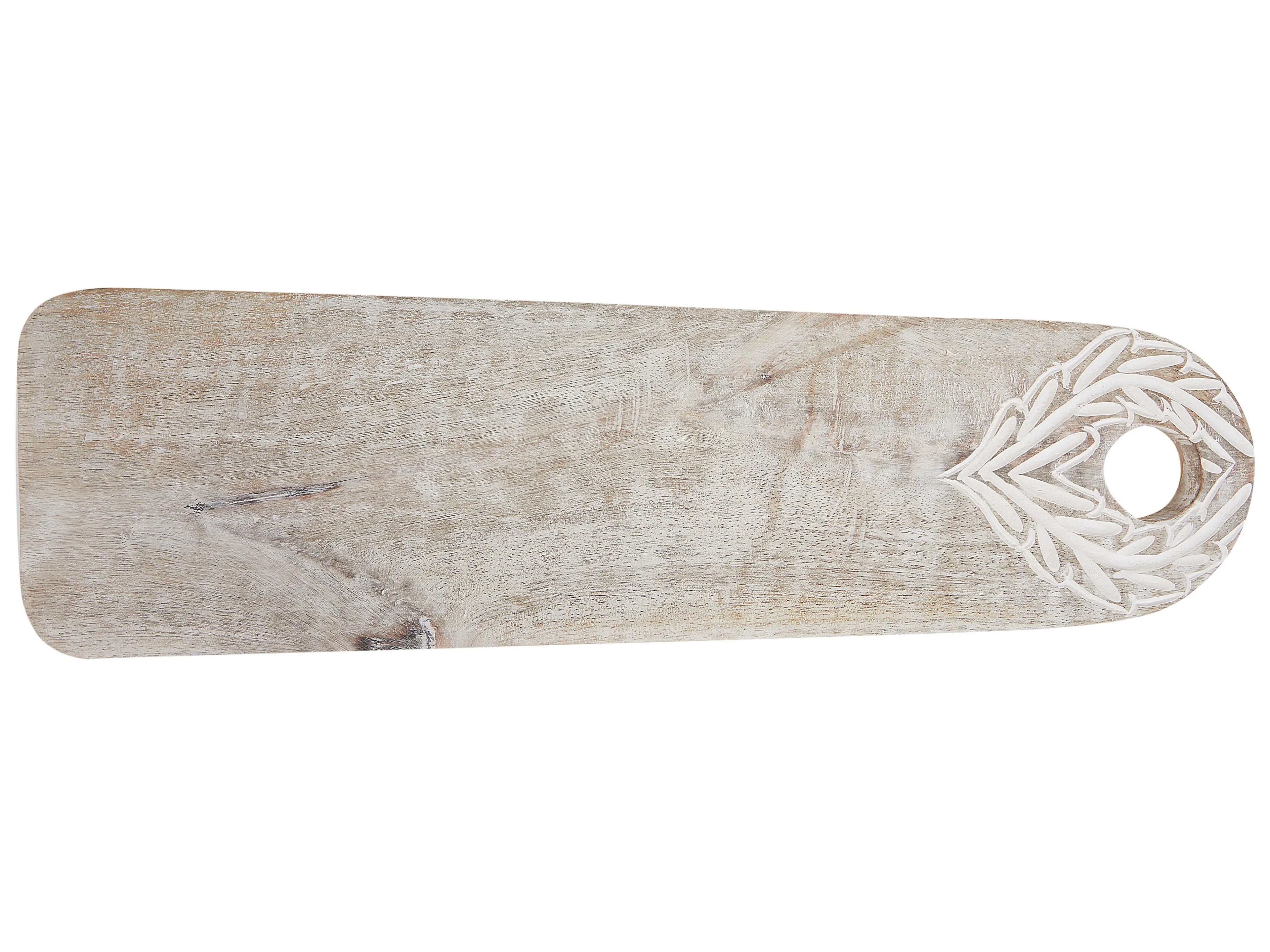 Plateau de service en bois de manguier marron clair 41x12 cm – Fait main, Style naturel