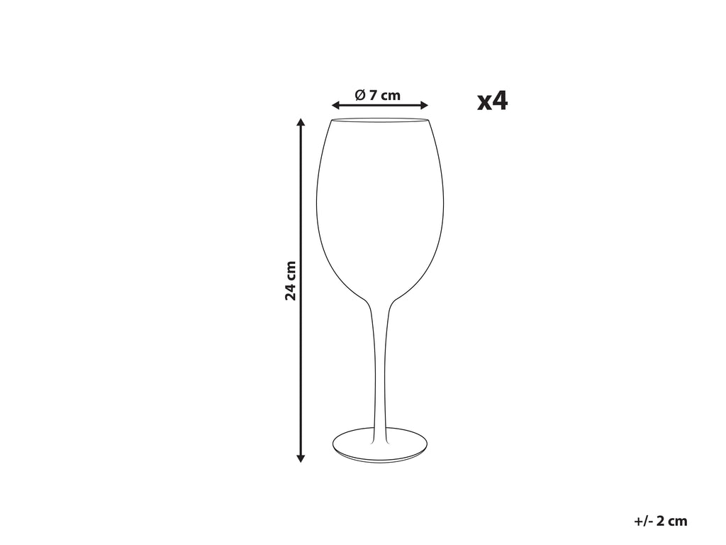 Lot de 4 verres à vin 530 ml Transparent