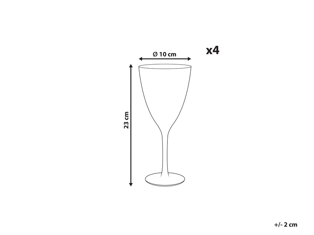Lot de 4 verres à vin 380 ml Transparent