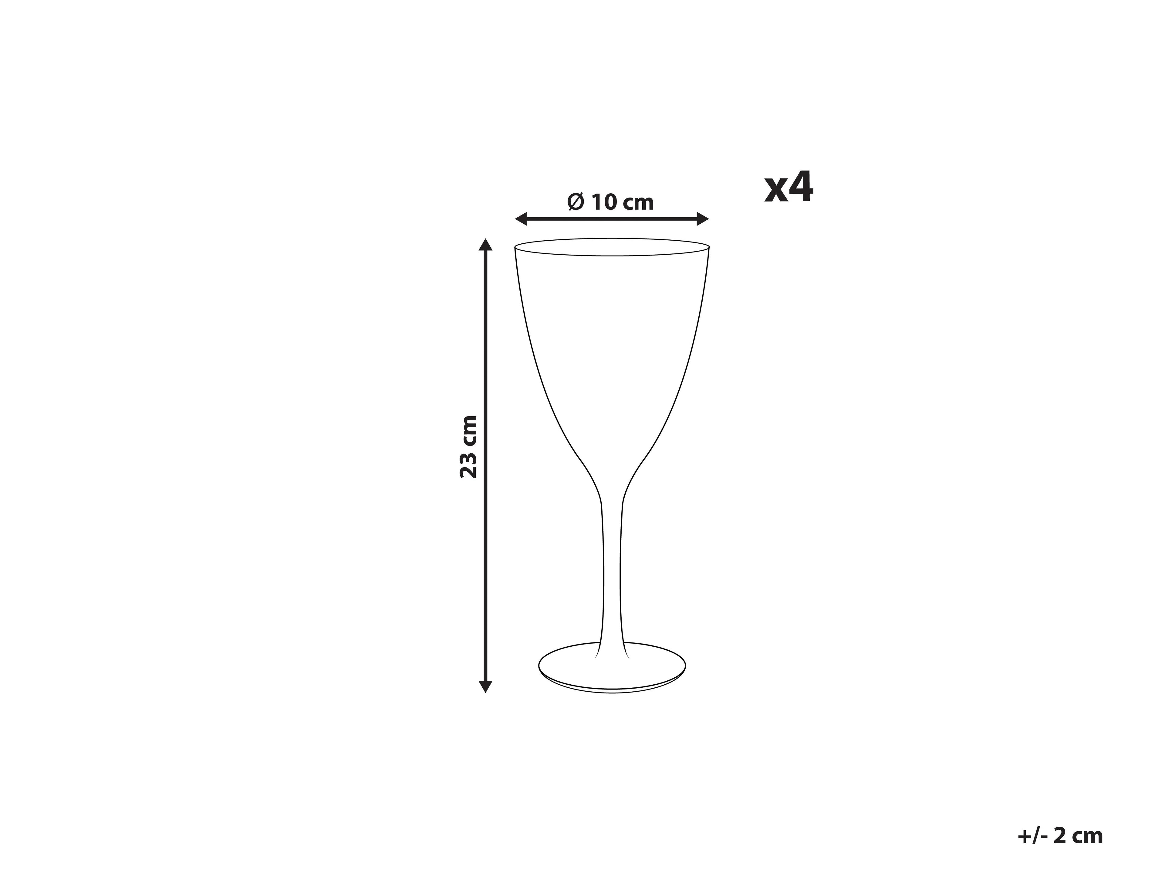 Lot de 4 verres à vin 380 ml Transparent