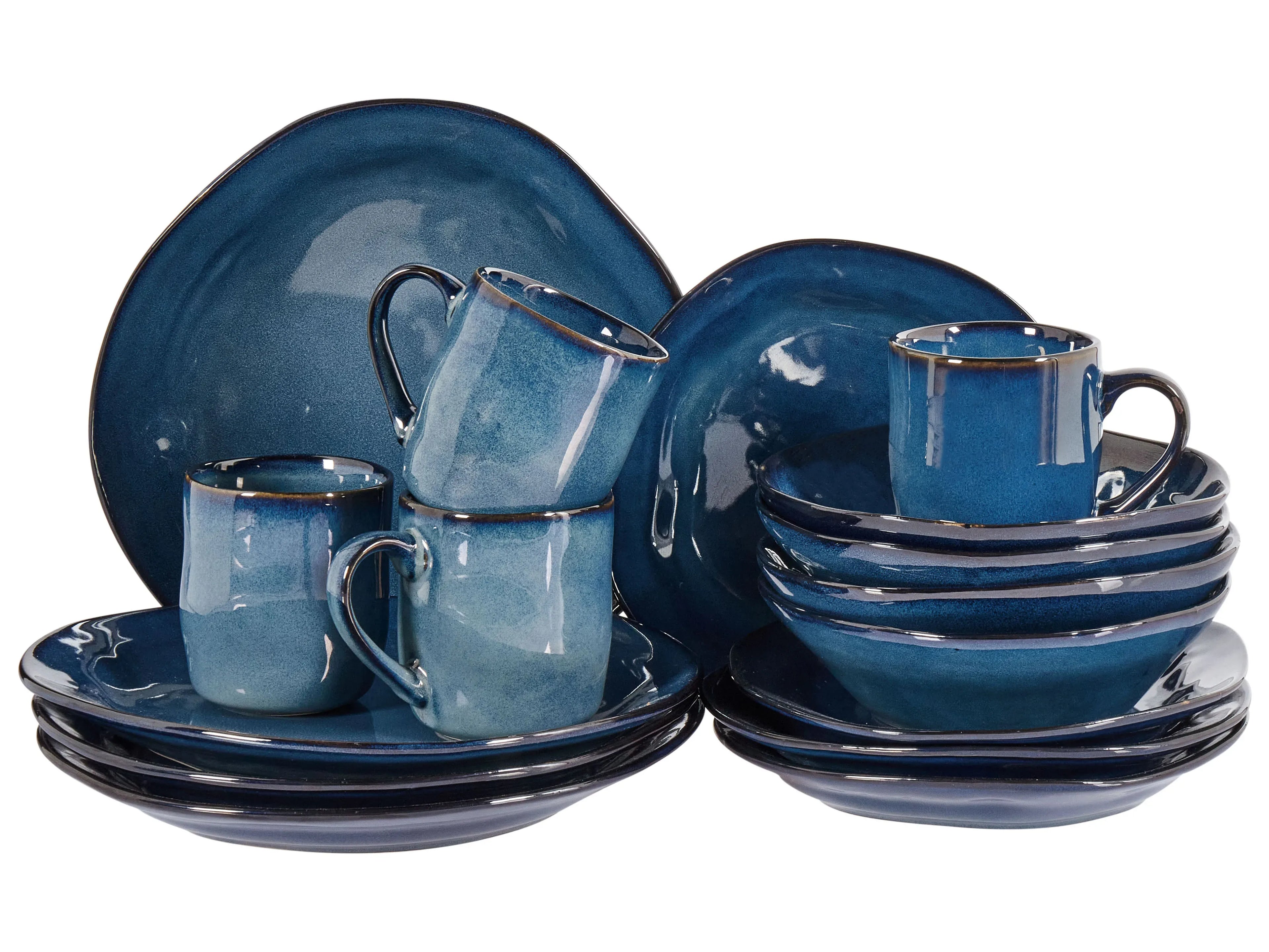 Set di 16 stoviglie HAWTHORN Gres porcellanato Blu