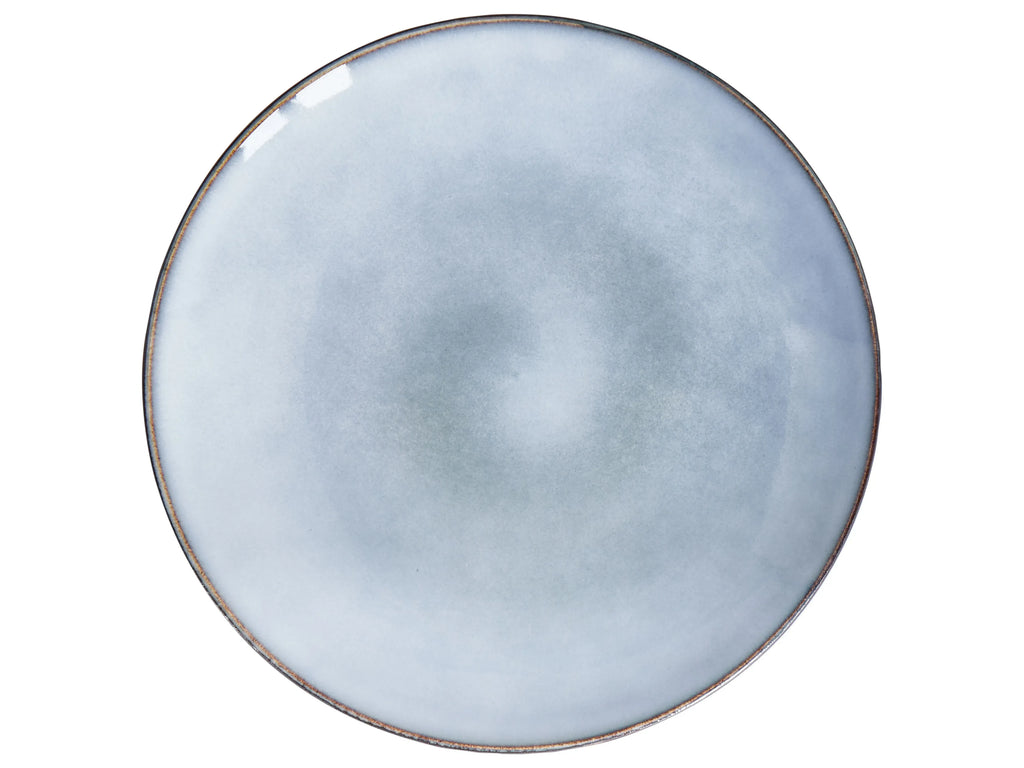 Lot de 4 grandes assiettes Grès cérame Azur