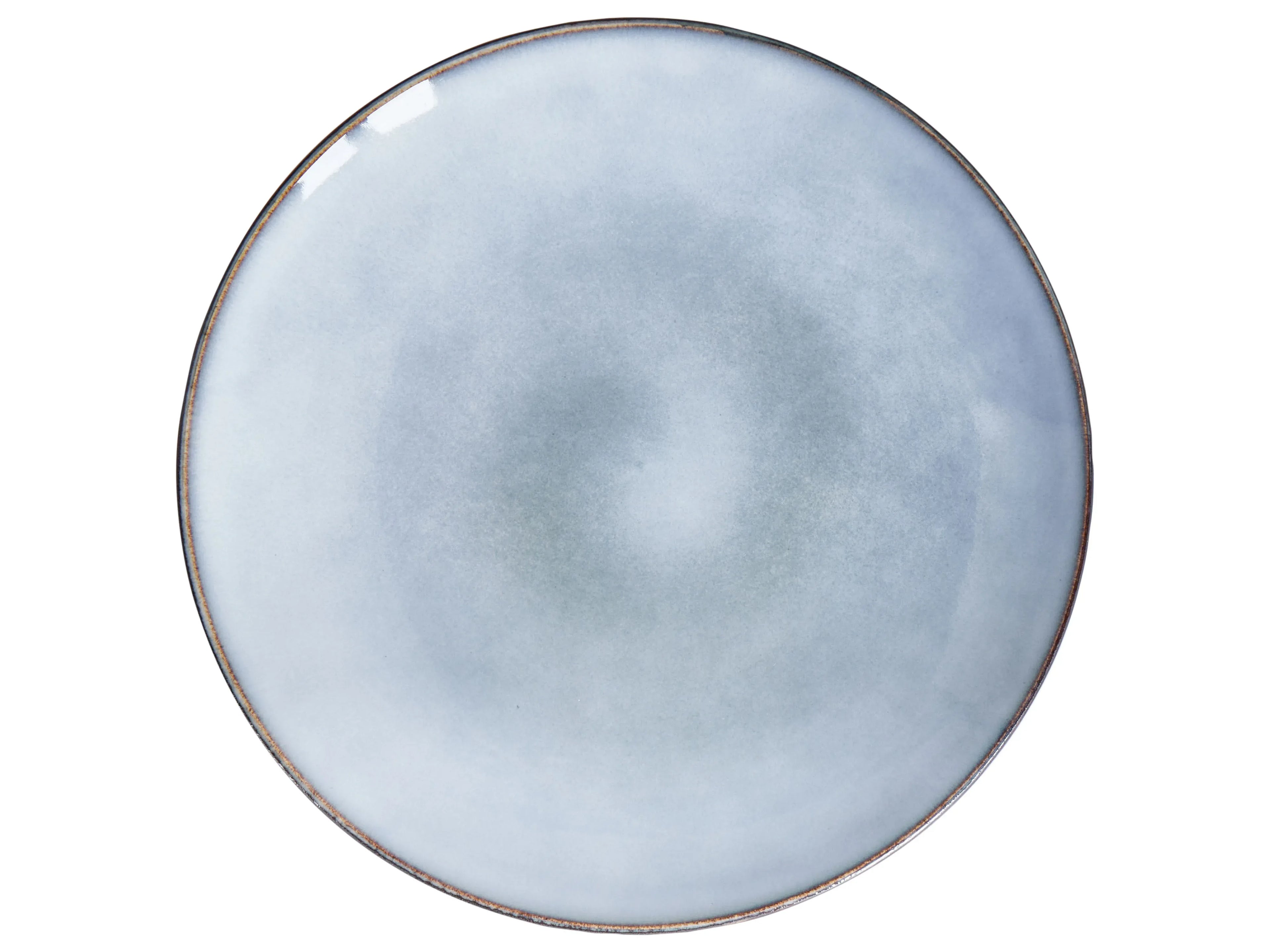 Lot de 4 grandes assiettes Grès cérame Azur