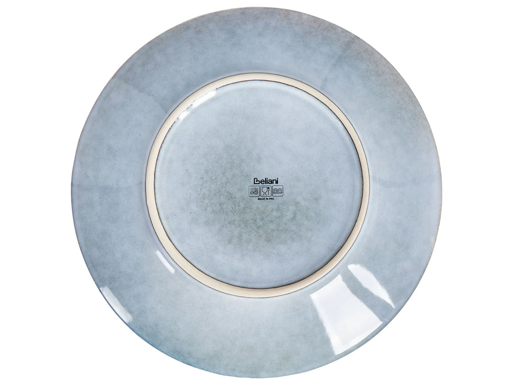 Lot de 4 grandes assiettes Grès cérame Azur