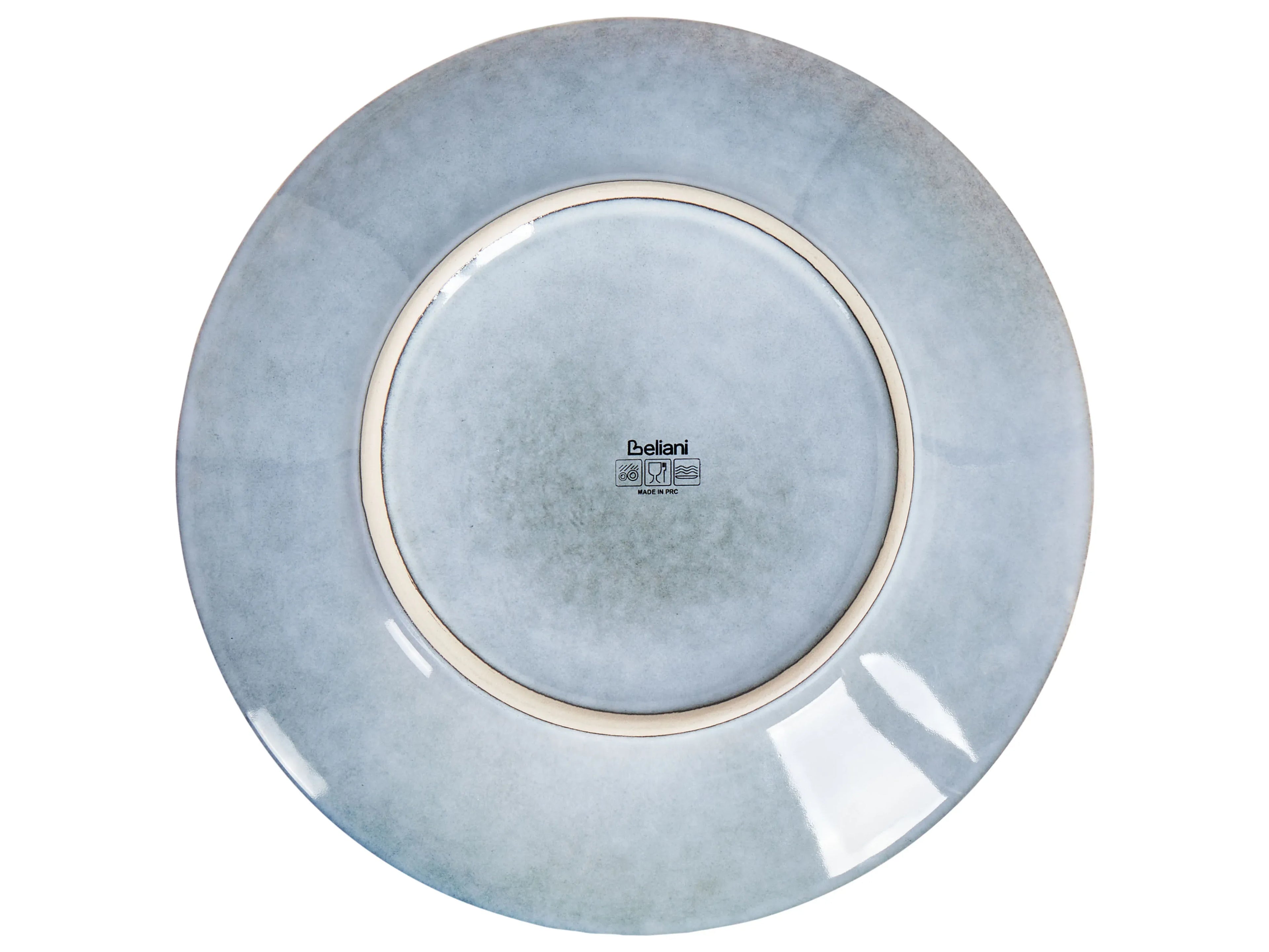 Lot de 4 grandes assiettes Grès cérame Azur