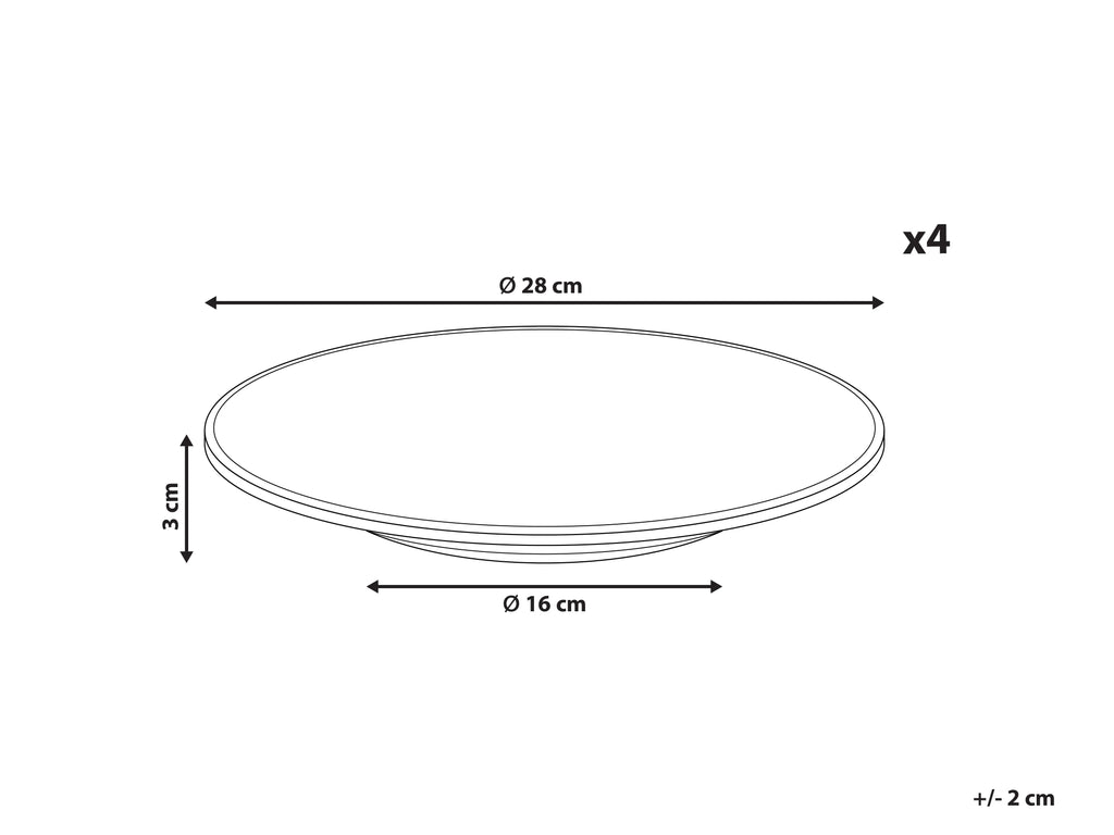 Lot de 4 grandes assiettes Grès cérame Azur