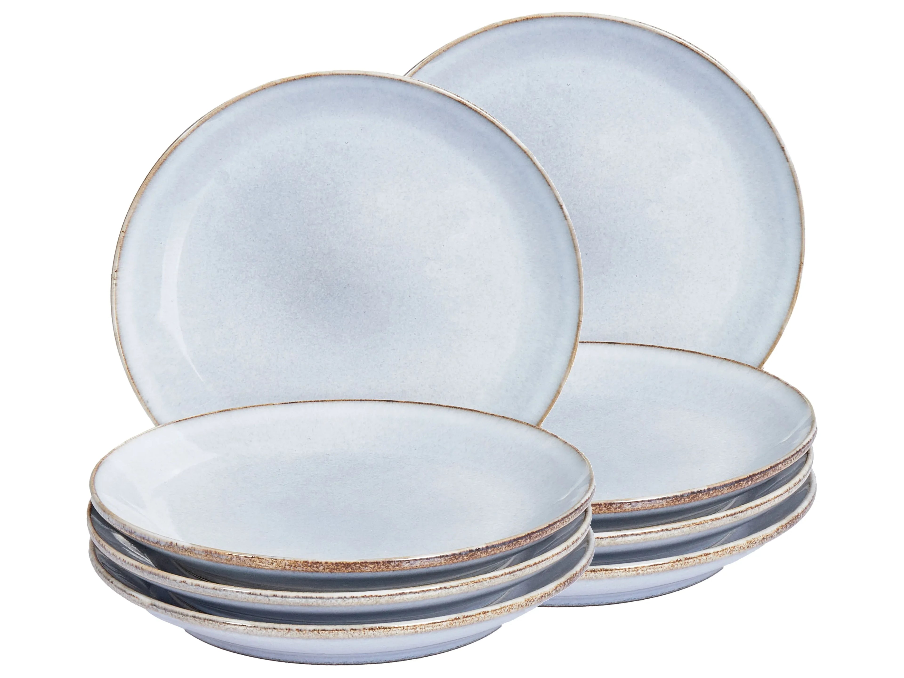 Set di 8 piattini da dessert JUNIPER Gres porcellanato Azzurro