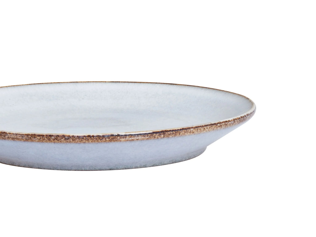 Set de 8 assiettes à dessert en grès cérame bleu azur