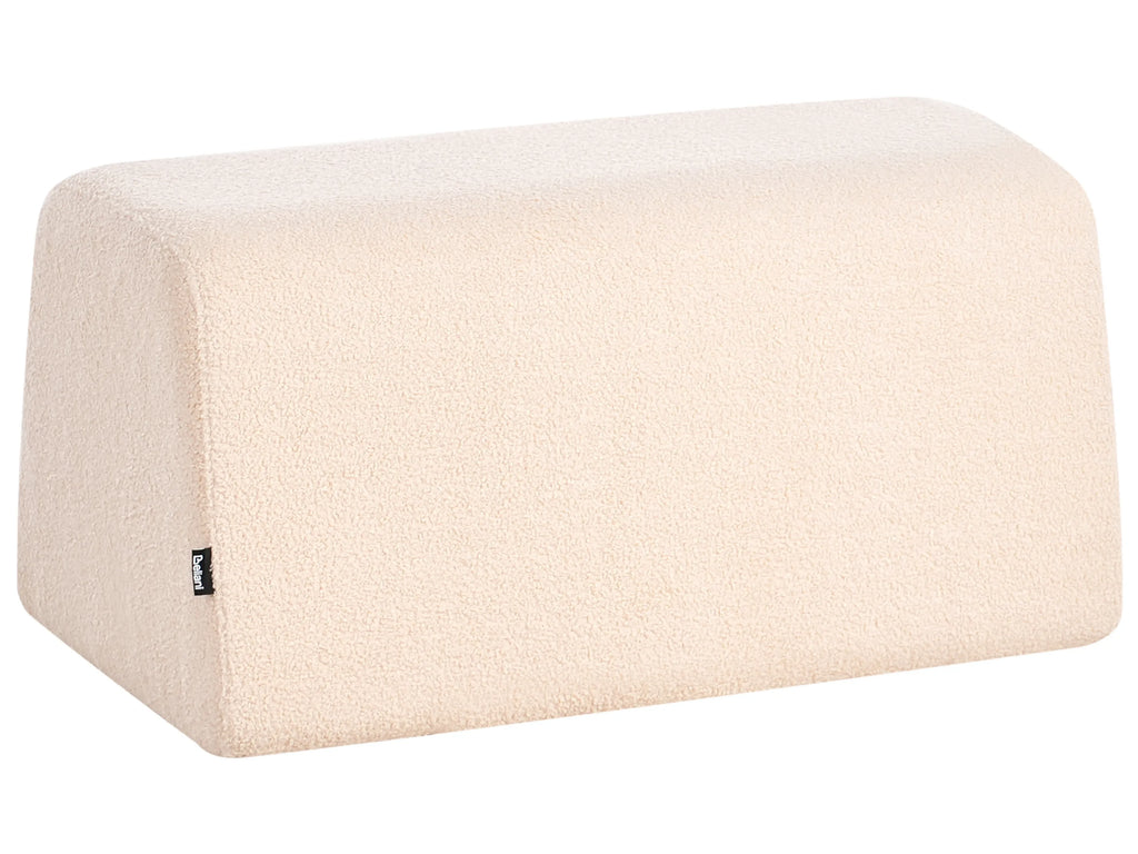 Pouf bouclé beige
