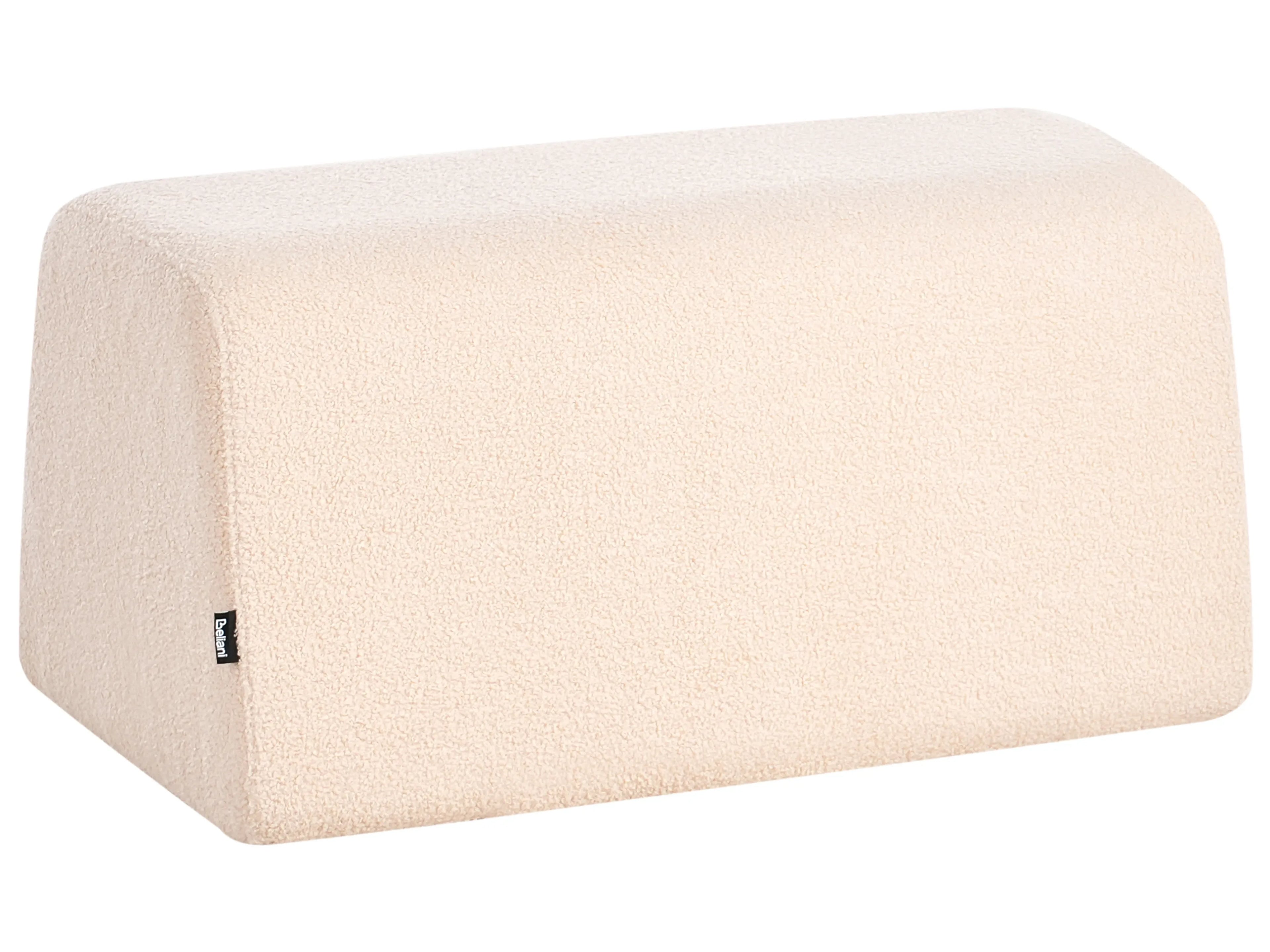 Pouf bouclé beige