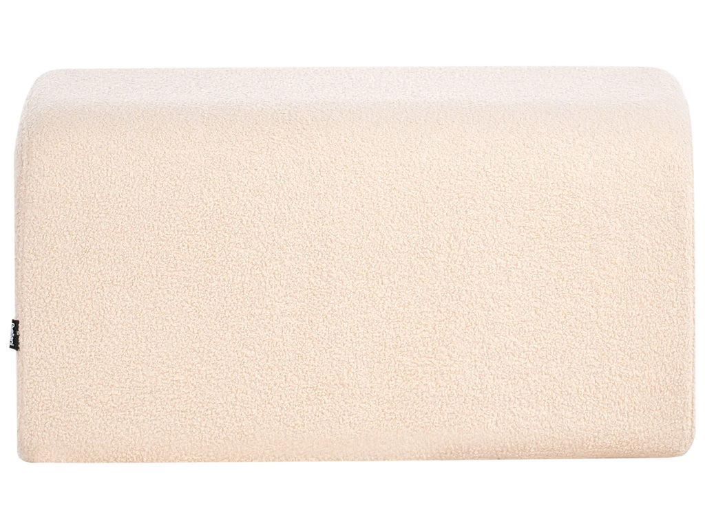 Pouf bouclé beige