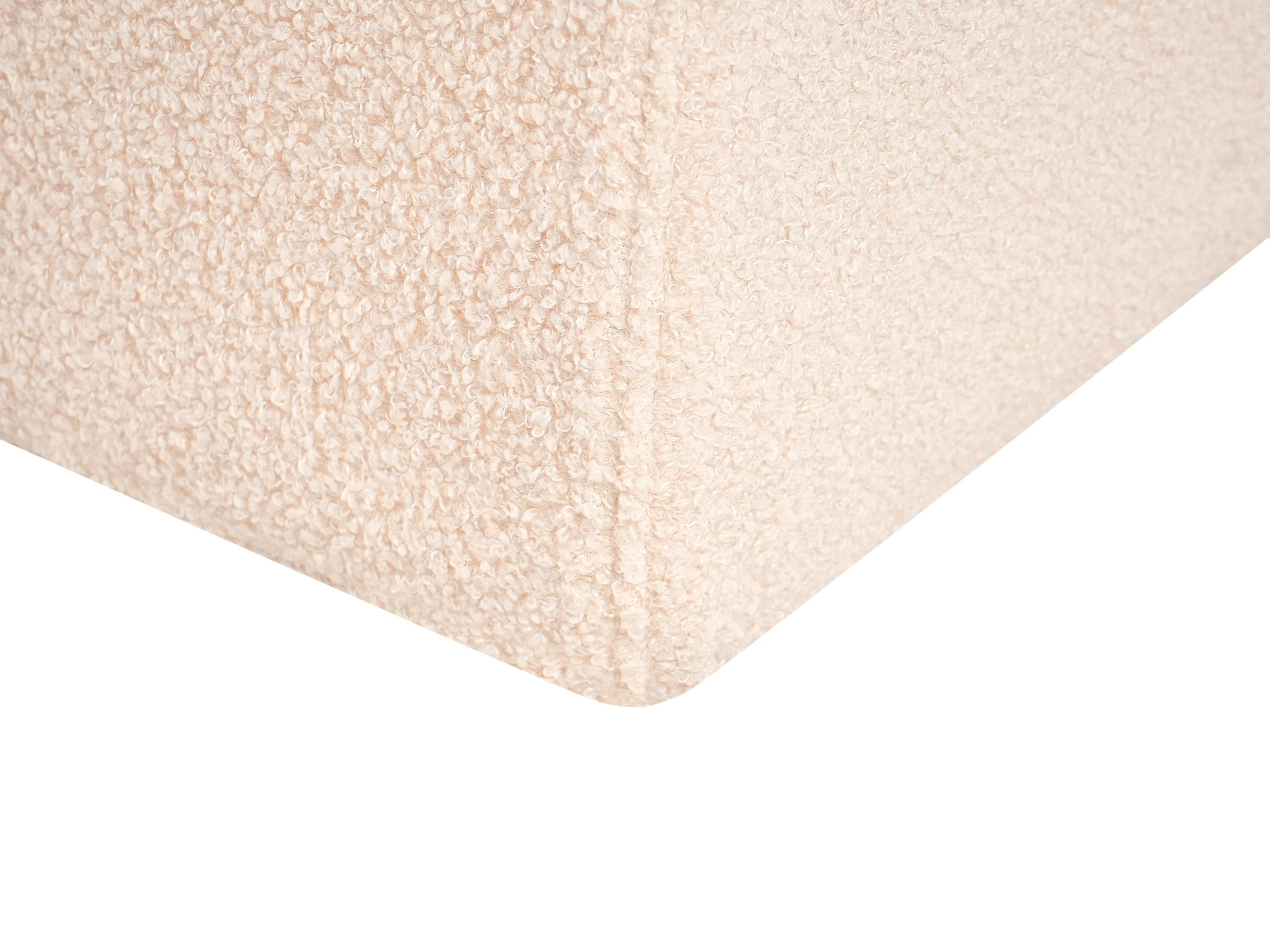 Pouf bouclé beige