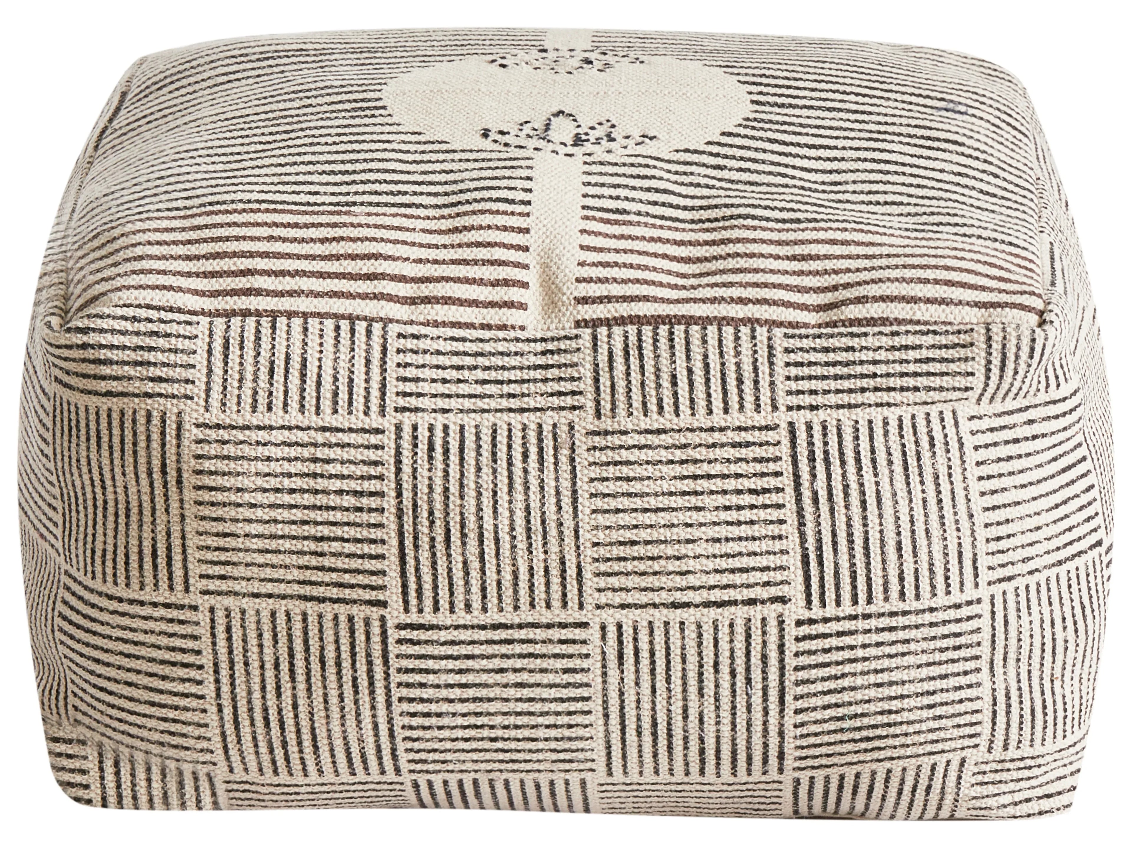 Pouf Coton Gris
