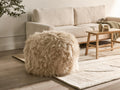 Pouf fausse fourrure beige clair