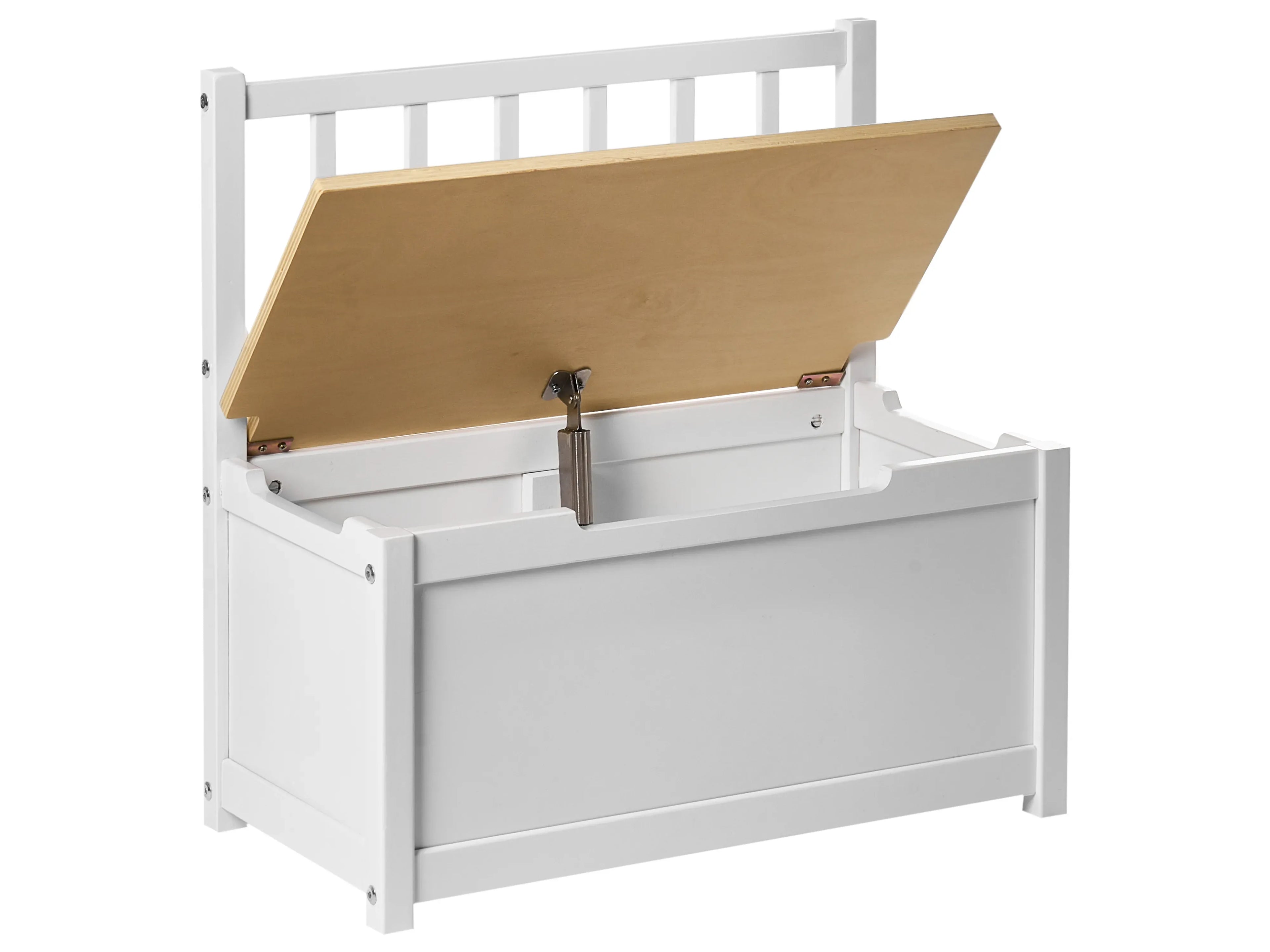 Banc coffre Pin Marron clair/Blanc
