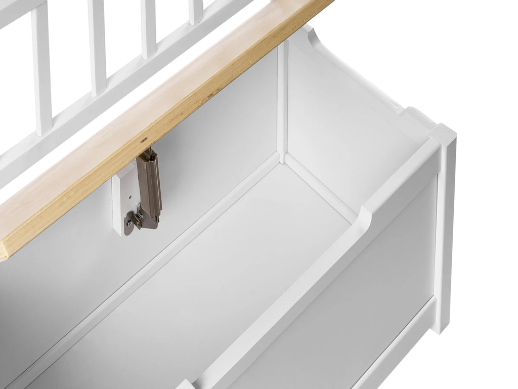 Banc coffre Pin Marron clair/Blanc