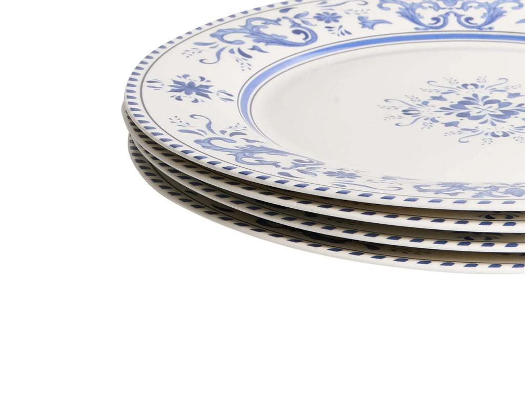 Set de vaisselle 12 pièces Porcelaine Blanc/Bleu