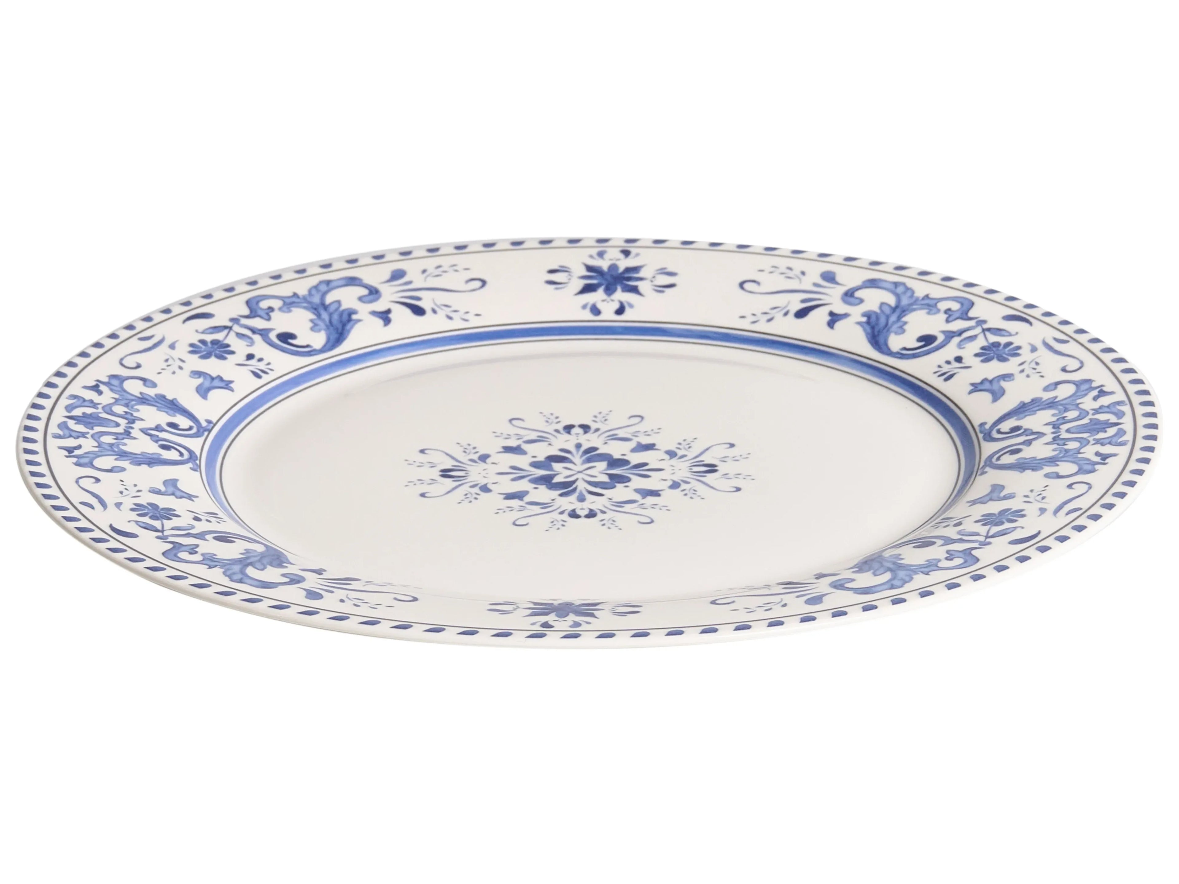 Set de vaisselle 12 pièces Porcelaine Blanc/Bleu