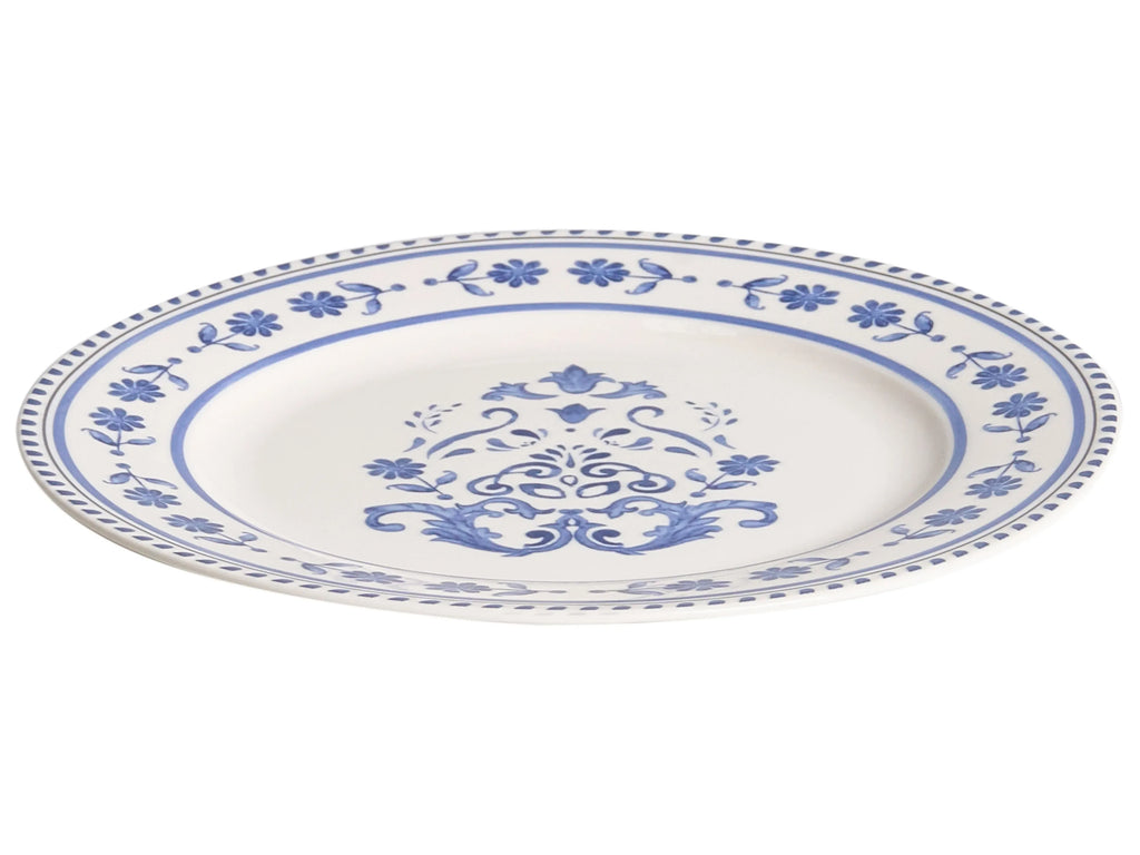 Set de vaisselle 12 pièces Porcelaine Blanc/Bleu