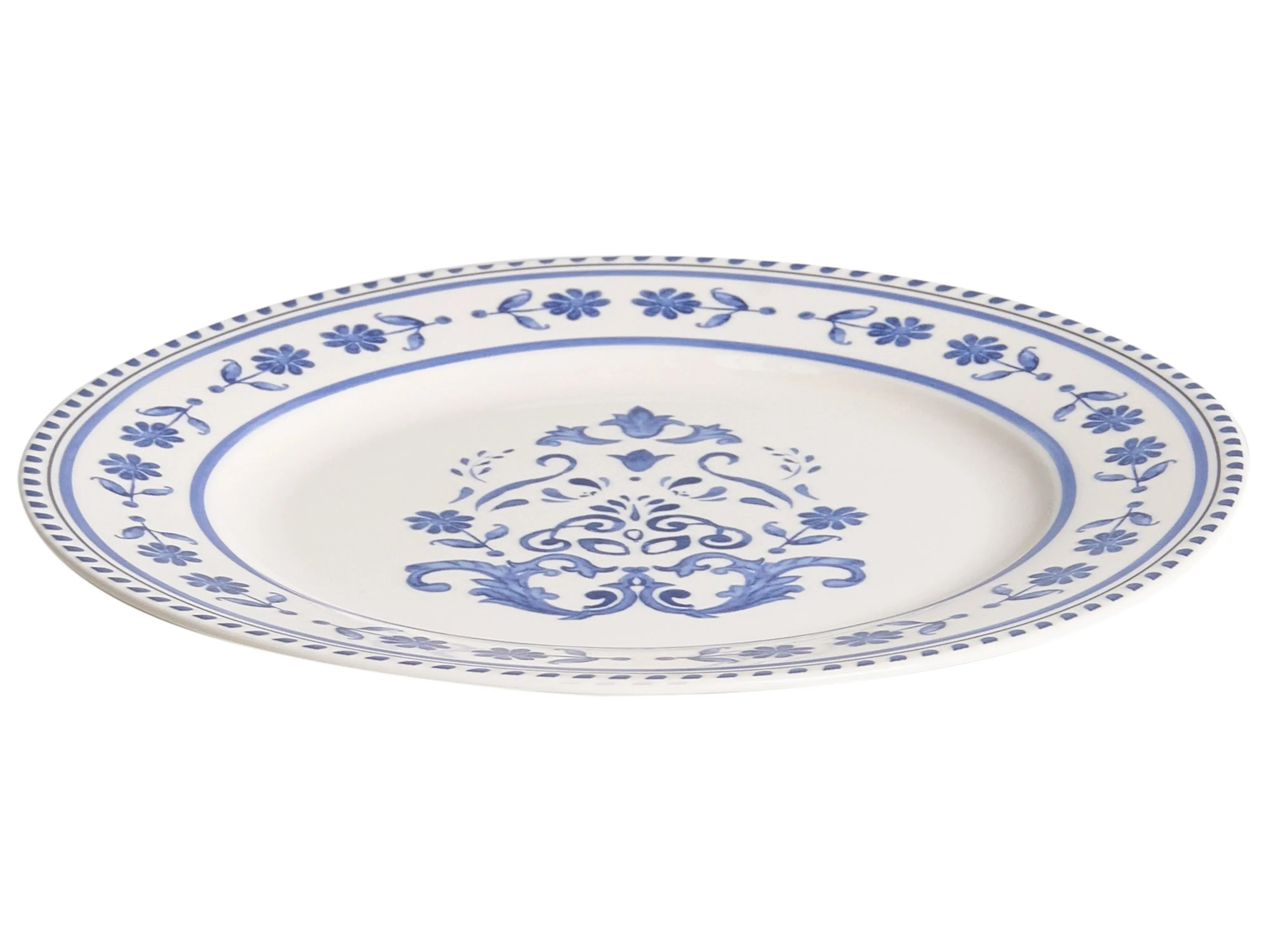 Set de vaisselle 12 pièces Porcelaine Blanc/Bleu