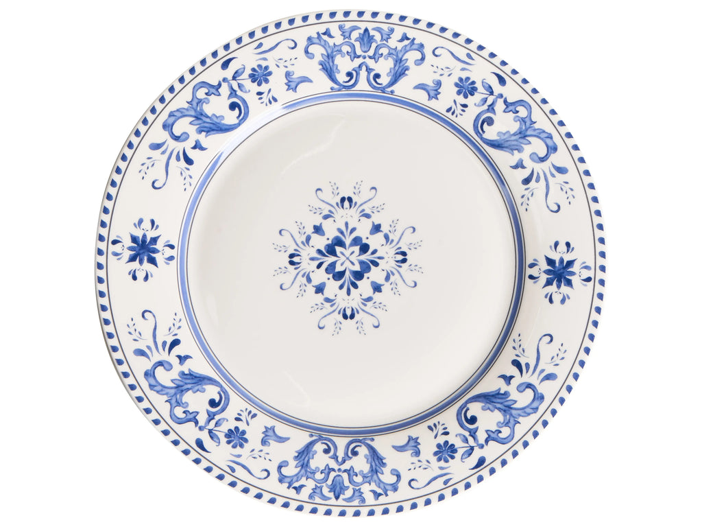 Set de vaisselle 12 pièces Porcelaine Blanc/Bleu