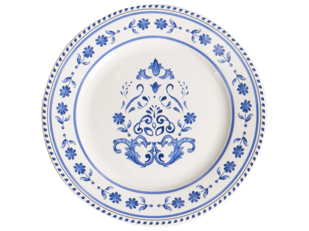 Set de vaisselle 12 pièces Porcelaine Blanc/Bleu