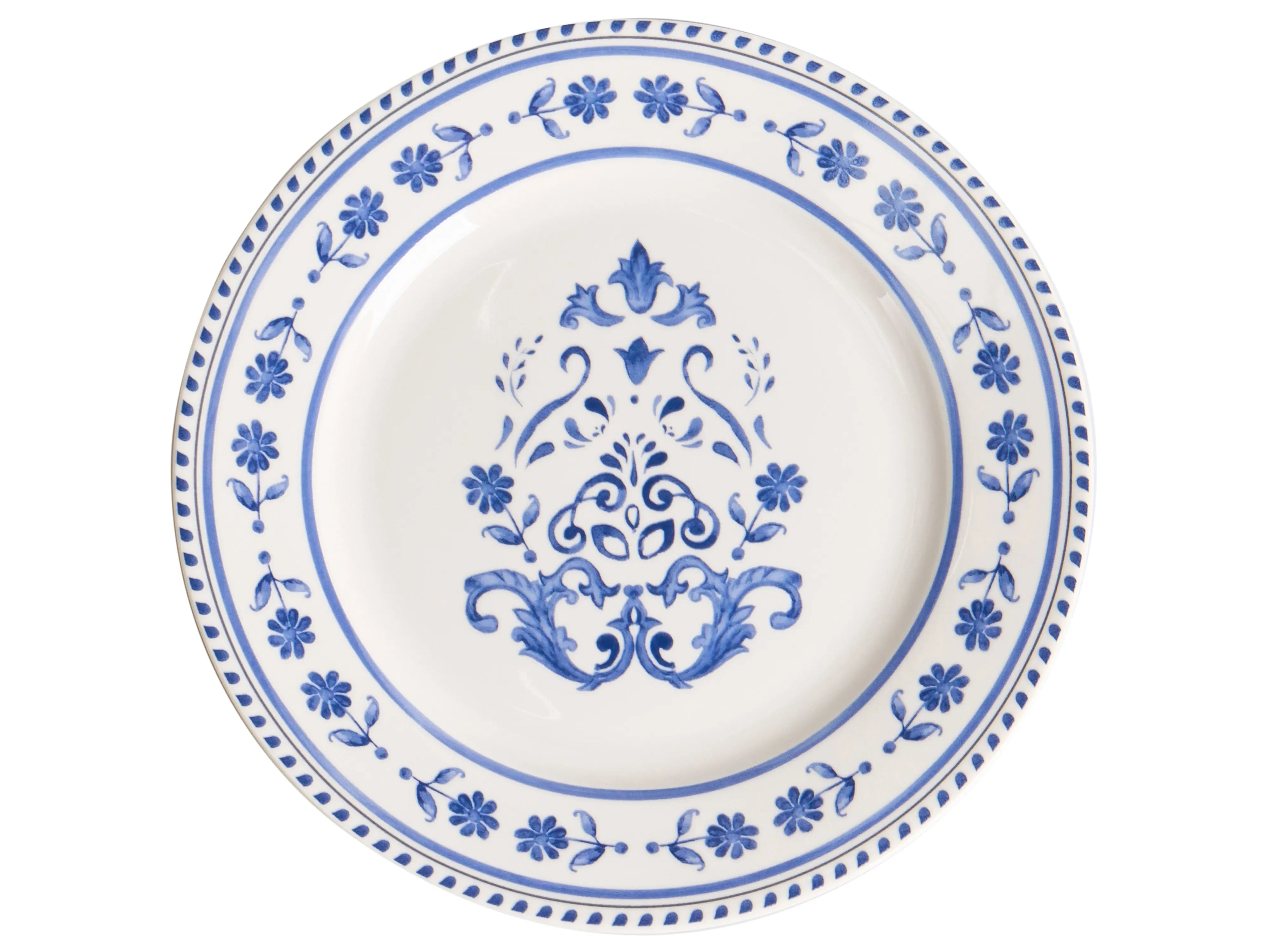 Set de vaisselle 12 pièces Porcelaine Blanc/Bleu