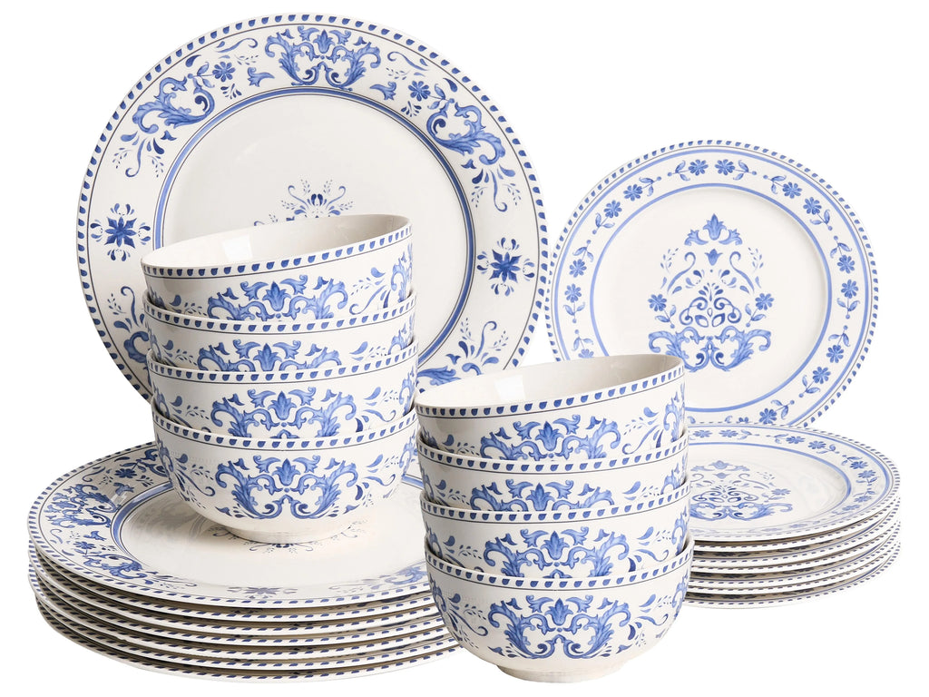 Set di 24 stoviglie GALANGAL Porcellana Bianco/Blu