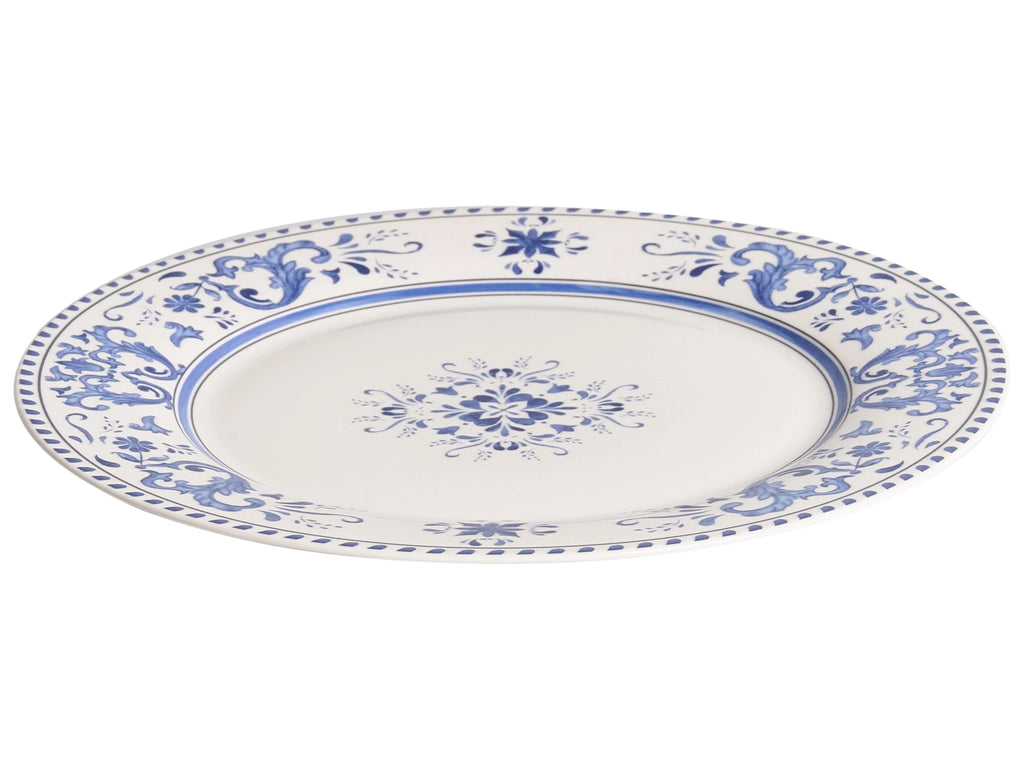 Set de 24 couverts Porcelaine Blanc/Bleu