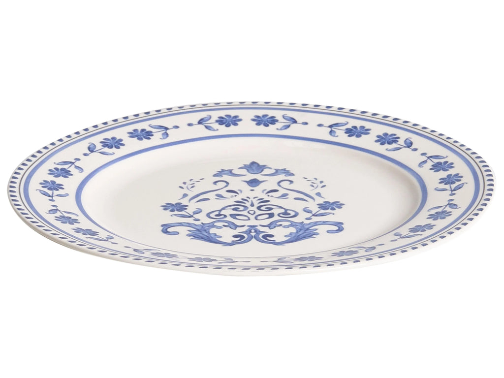 Set de 24 couverts Porcelaine Blanc/Bleu