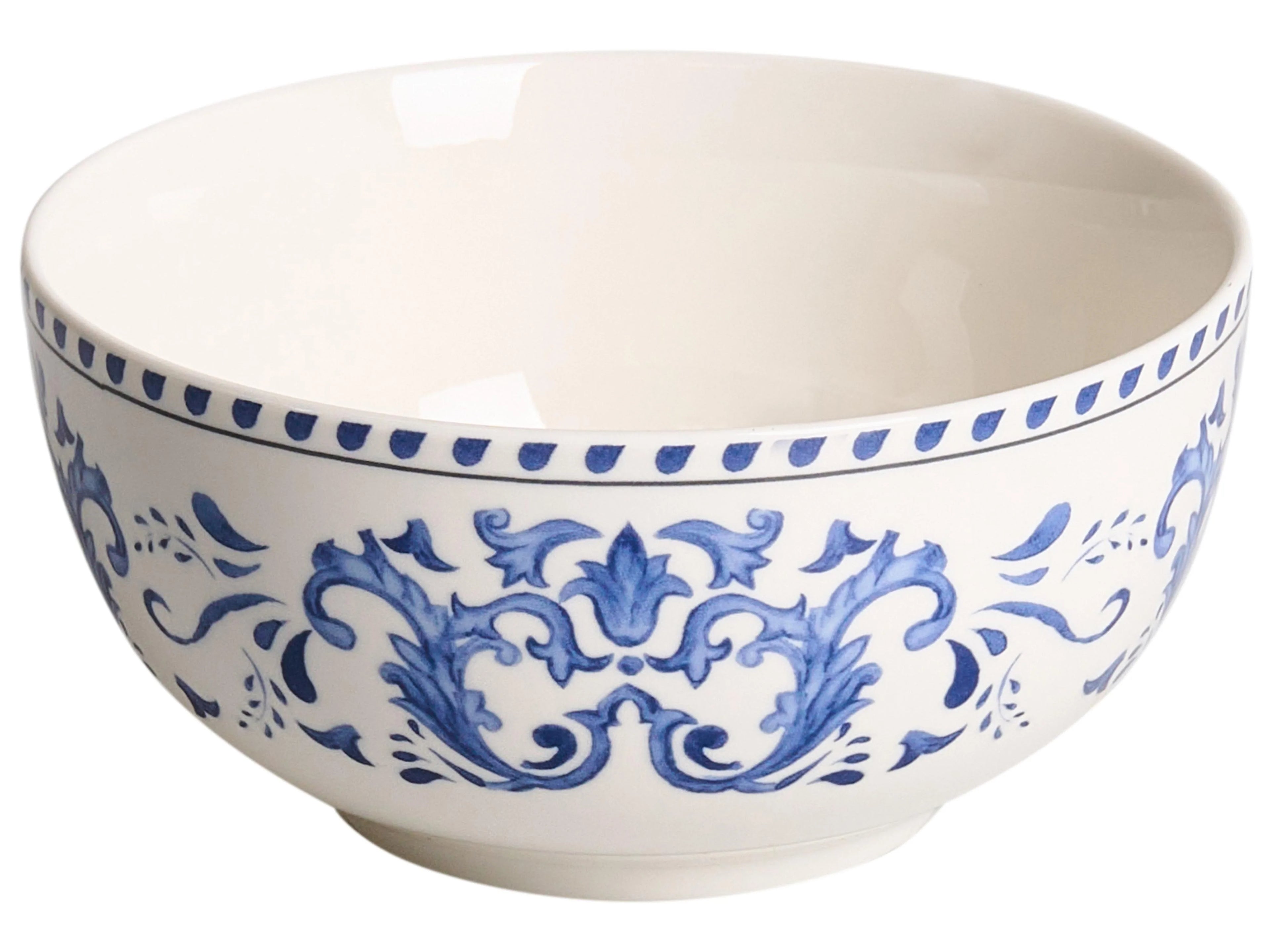 Set de 24 couverts Porcelaine Blanc/Bleu