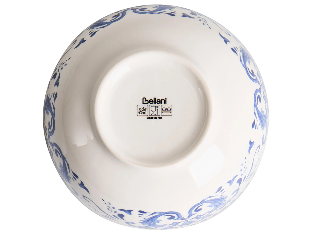 Set de 24 couverts Porcelaine Blanc/Bleu