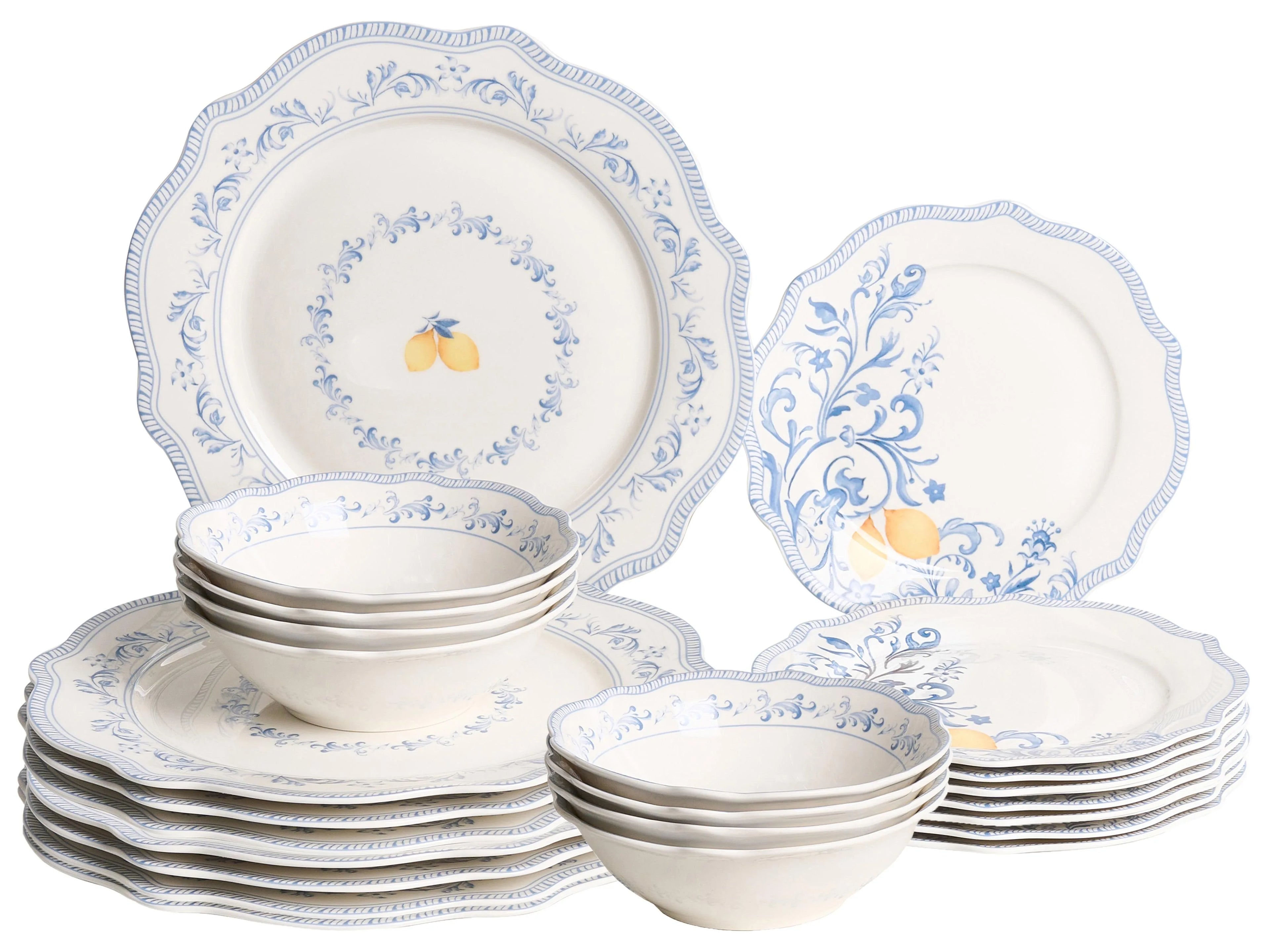 Set di 24 stoviglie LOVAGE Porcellana Bianco