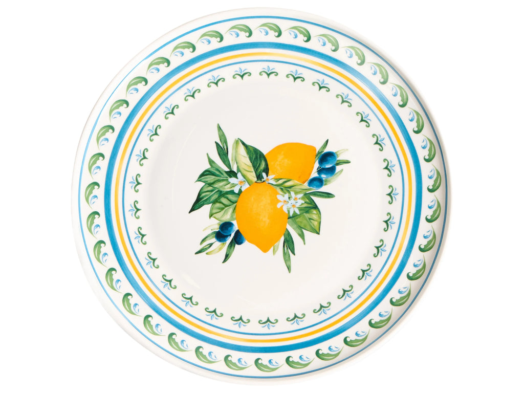 Ensemble de 24 couverts Porcelaine Blanc/Vert