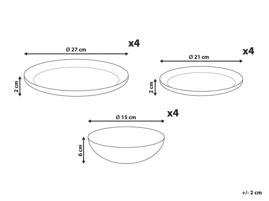 Service de 12 couverts en porcelaine Blanc/Vert