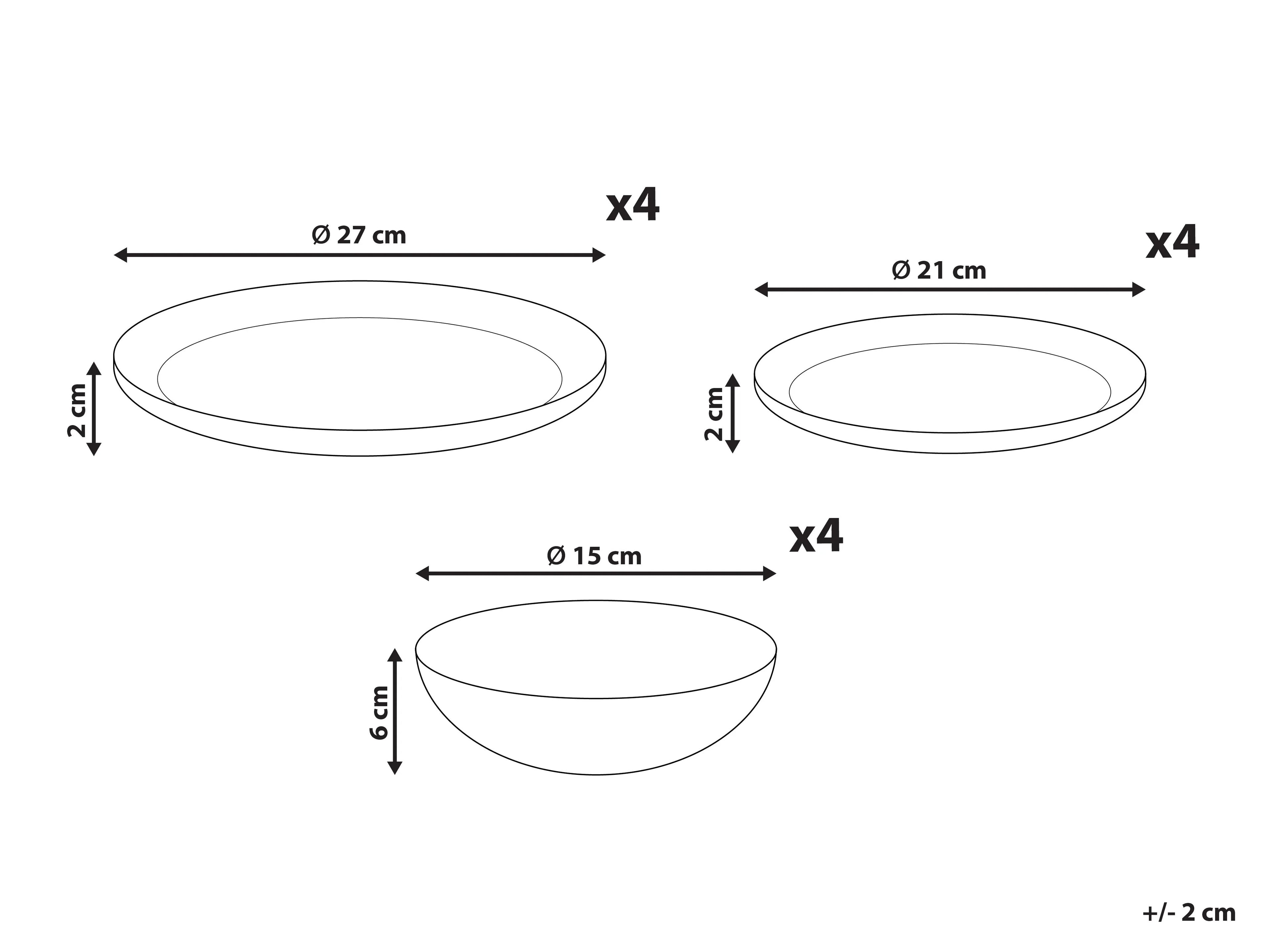 Service de 12 couverts en porcelaine Blanc/Vert