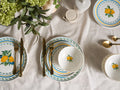 Service de 12 couverts en porcelaine Blanc/Vert